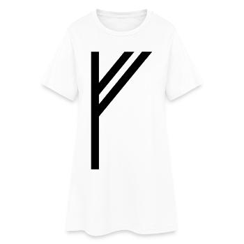 Fehu Rune Black – Viking Futhark Norse - Robe T-shirt Femme - blanc - Devant