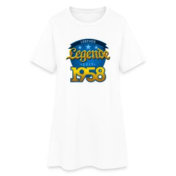 1958 Geburtsjahr Geburtstag Geburt geboren - Frauen T-Shirt-Kleid - Weiß - Vorne