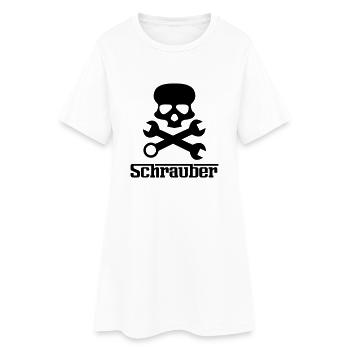 schrauber - Frauen T-Shirt-Kleid - Weiß - Vorne