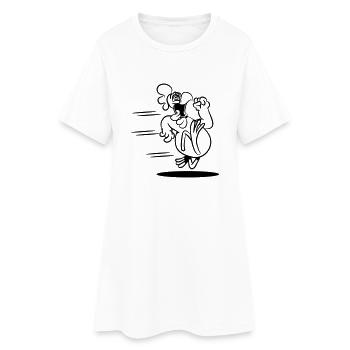 Huhn rennen witzig - Frauen T-Shirt-Kleid - Weiß - Vorne