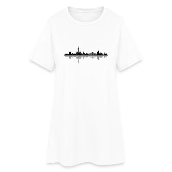 Skyline - Düsseldorf - Frauen T-Shirt-Kleid - Weiß - Vorne