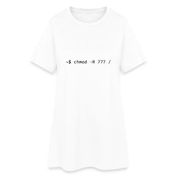 CHMOD 777 - GRANT ALL PRIVILEGES - LINUX BASH - Frauen T-Shirt-Kleid - Weiß - Vorne