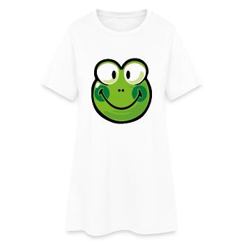 Smiley Frog - Frauen T-Shirt-Kleid - Weiß - Vorne