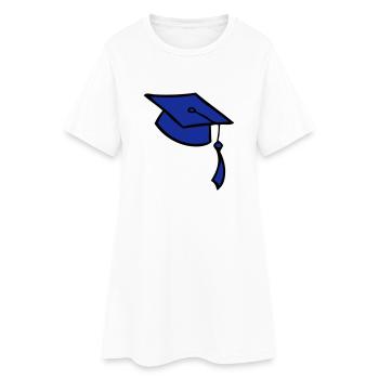 le collège, graduation, chapeau, forme, uni+, - Robe T-shirt Femme - blanc - Devant