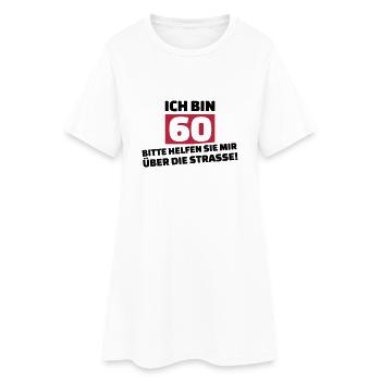 60. Geburtstag - Frauen T-Shirt-Kleid - Weiß - Vorne