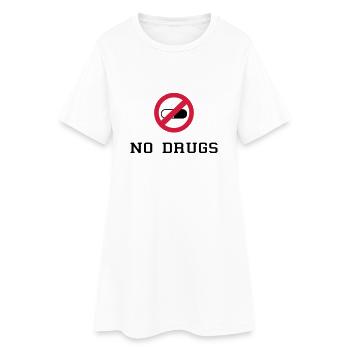 No Drugs / Say no to drugs / Drogen / Keine Drogen - Frauen T-Shirt-Kleid - Weiß - Vorne