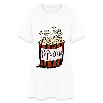 Grand Popcorn Naschtüte - bonbons - sucre - Robe T-shirt Femme - blanc - Devant