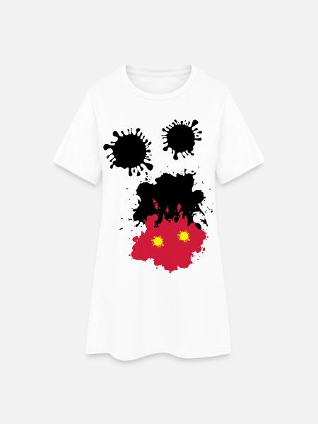 Maus-Spots - Frauen T-Shirt-Kleid - Weiß