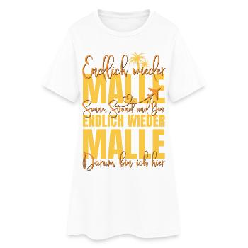 Endlich wieder Malle - Sonne Strand und Bier - Frauen T-Shirt-Kleid - Weiß - Vorne