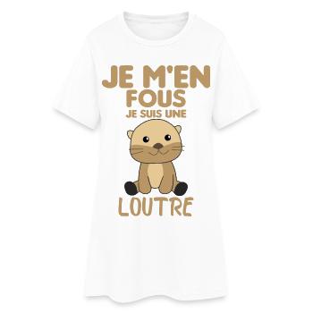 Je M'en Fous Je Suis Une Loutre Cadeau - Robe T-shirt Femme - blanc - Devant