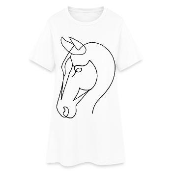Esquisse du cheval noir - Robe T-shirt Femme - blanc - Devant