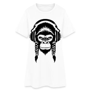 Beat Affenkopf Bass Drop Edition Shirt - Frauen T-Shirt-Kleid - Weiß - Vorne