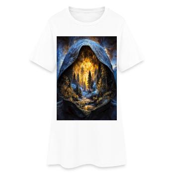 Hooded Inferno Forest - Women’s T-Shirt Dress - white - Front