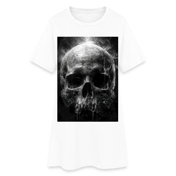 Crâne fissuré en Smoky Haze - Robe T-shirt Femme - blanc - Devant