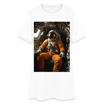 Astronaute en combinaison orange à l’intérieur de la capsule - Robe T-shirt Femme - blanc - Devant