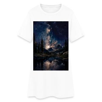 Voie lactée au-dessus des montagnes - Robe T-shirt Femme - blanc - Devant