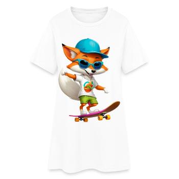 Fox Skateboarder Taco - Robe T-shirt Femme - blanc - Devant