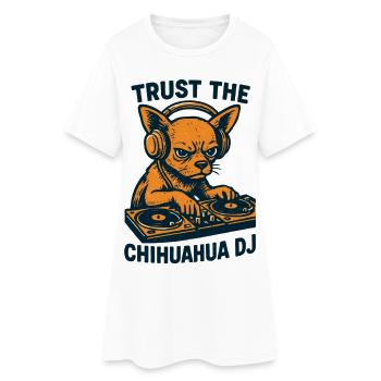 Cadeau des casques pour platines rétro du DJ Chihuahua - Robe T-shirt Femme - blanc - Devant