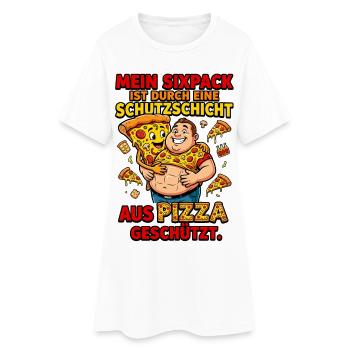 Mème de la couche protectrice en six-pack de pizza - Robe T-shirt Femme - blanc - Devant