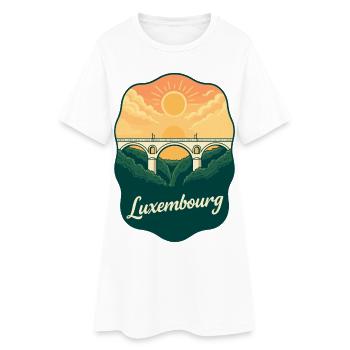 Emblème vintage du pont Adolphe du Luxembourg - Robe T-shirt Femme - blanc - Devant