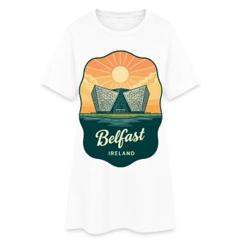 Belfast Titanic Vintage-Reiseabzeichen - Frauen T-Shirt-Kleid - Weiß - Vorne