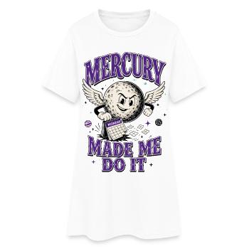 Mercury Made Me Do It – Astrologie Humor - Frauen T-Shirt-Kleid - Weiß - Vorne