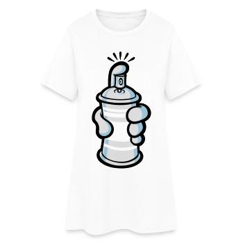 Cartoon paint spray - Women’s T-Shirt Dress - white - Front