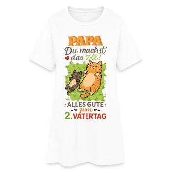 Papa Du machst das toll - 2. Vatertag - Frauen T-Shirt-Kleid - Weiß - Vorne