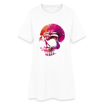 Crânes aller fort - Robe T-shirt Femme - blanc - Devant