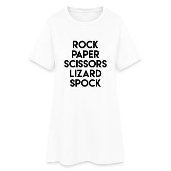 Rock paper scissors lizard - Frauen T-Shirt-Kleid - Weiß - Vorne