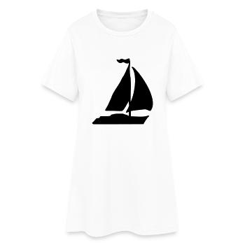 segelboot - Frauen T-Shirt-Kleid - Weiß - Vorne