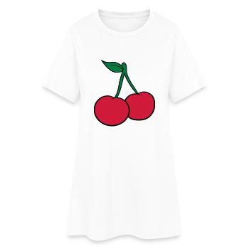 2 cerise feuille conception savoureuse - Robe T-shirt Femme - blanc - Devant