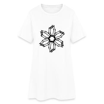 fleur mandala pinwheel - Robe T-shirt Femme - blanc - Devant