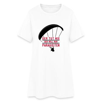Nur Gleitschirmfliegen - Frauen T-Shirt-Kleid - Weiß - Vorne