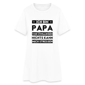 Papa Von Zwillingen Kann Nichts Stressen - Frauen T-Shirt-Kleid - Weiß - Vorne