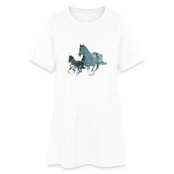 chevaux chevaux - Robe T-shirt Femme - blanc - Devant