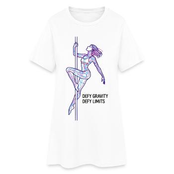 Art en ligne de pole dance – Cadeau de la femme forte - Robe T-shirt Femme - blanc - Devant