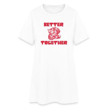 Idée cadeau pour la Saint-Valentin, T-shirt de couple - Robe T-shirt Femme - blanc - Devant