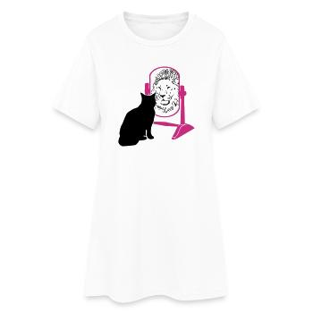 katze - löwe - spiegel - Frauen T-Shirt-Kleid - Weiß - Vorne