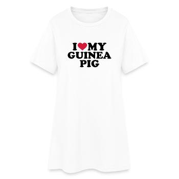 Meerschweinchen - Frauen T-Shirt-Kleid - Weiß - Vorne