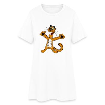 Tiger - Frauen T-Shirt-Kleid - Weiß - Vorne