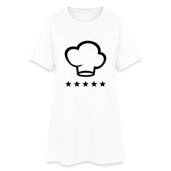 Sternekoch - Sterne - Frauen T-Shirt-Kleid - Weiß - Vorne