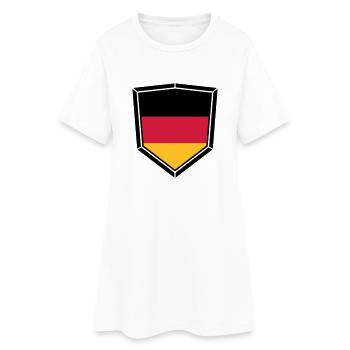 bouclier blason forme super bouton 3 couleurs Alle - Robe T-shirt Femme - blanc - Devant