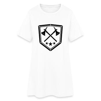 bouclier noir 2 croix hache hache bûcheron bois pi - Robe T-shirt Femme - blanc - Devant