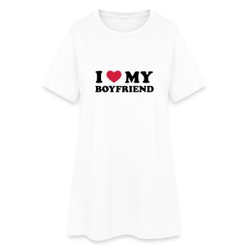I Love My Boyfriend - Robe T-shirt Femme - blanc - Devant