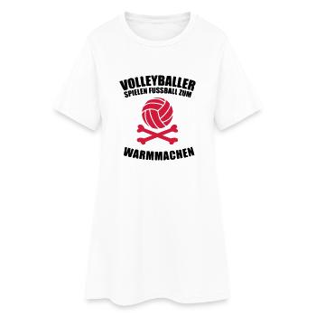 Volleyballer spielen Fußball zum warm machen - Frauen T-Shirt-Kleid - Weiß - Vorne
