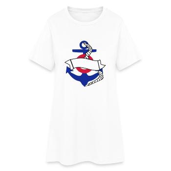 anker_44 - Frauen T-Shirt-Kleid - Weiß - Vorne
