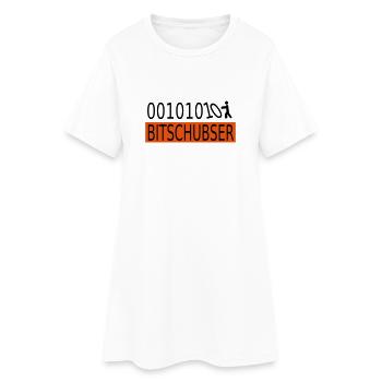 Bitschubser - Frauen T-Shirt-Kleid - Weiß - Vorne