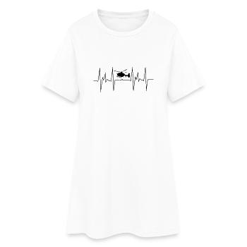 herzschlag_hubschrauber - Frauen T-Shirt-Kleid - Weiß - Vorne