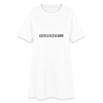 motocross - Frauen T-Shirt-Kleid - Weiß - Vorne